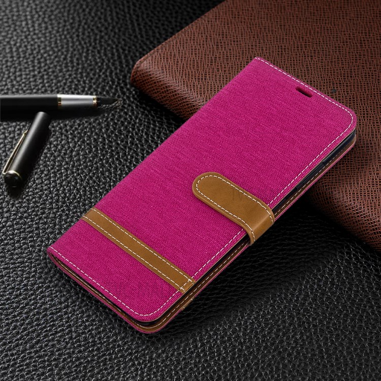 Assorted Color Jeans Cloth Leather Wallet Case for Samsung Galaxy S20 Ultra - Rose-4