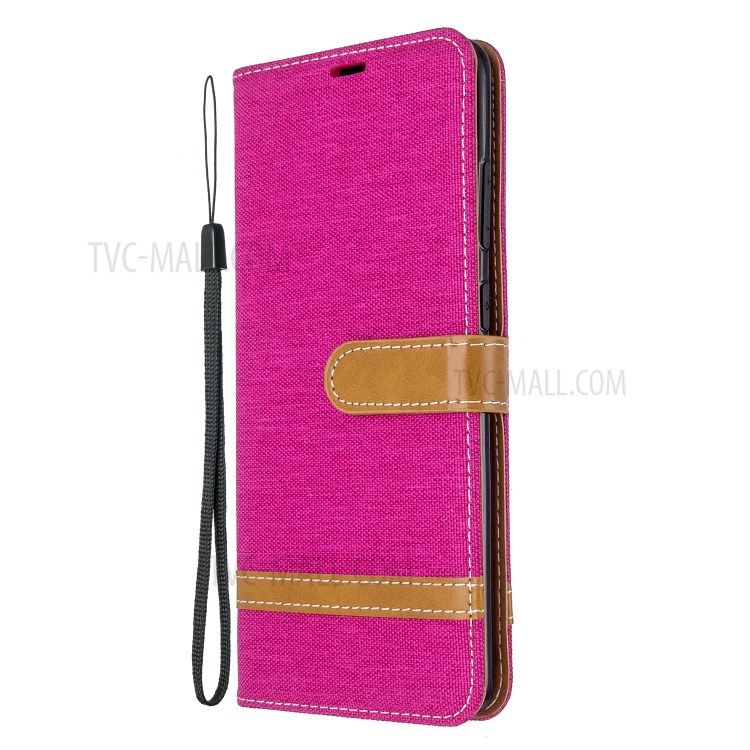 Assorted Color Jeans Cloth Leather Wallet Case for Samsung Galaxy S20 Ultra - Rose-6