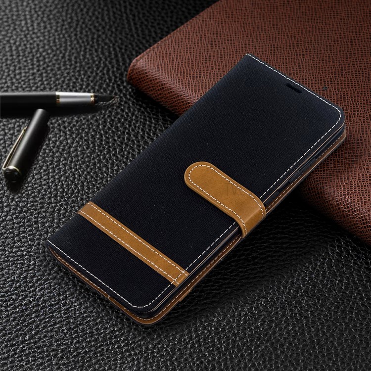Assorted Color Jeans Cloth Leather Wallet Case for Samsung Galaxy S20 Ultra - Black-4