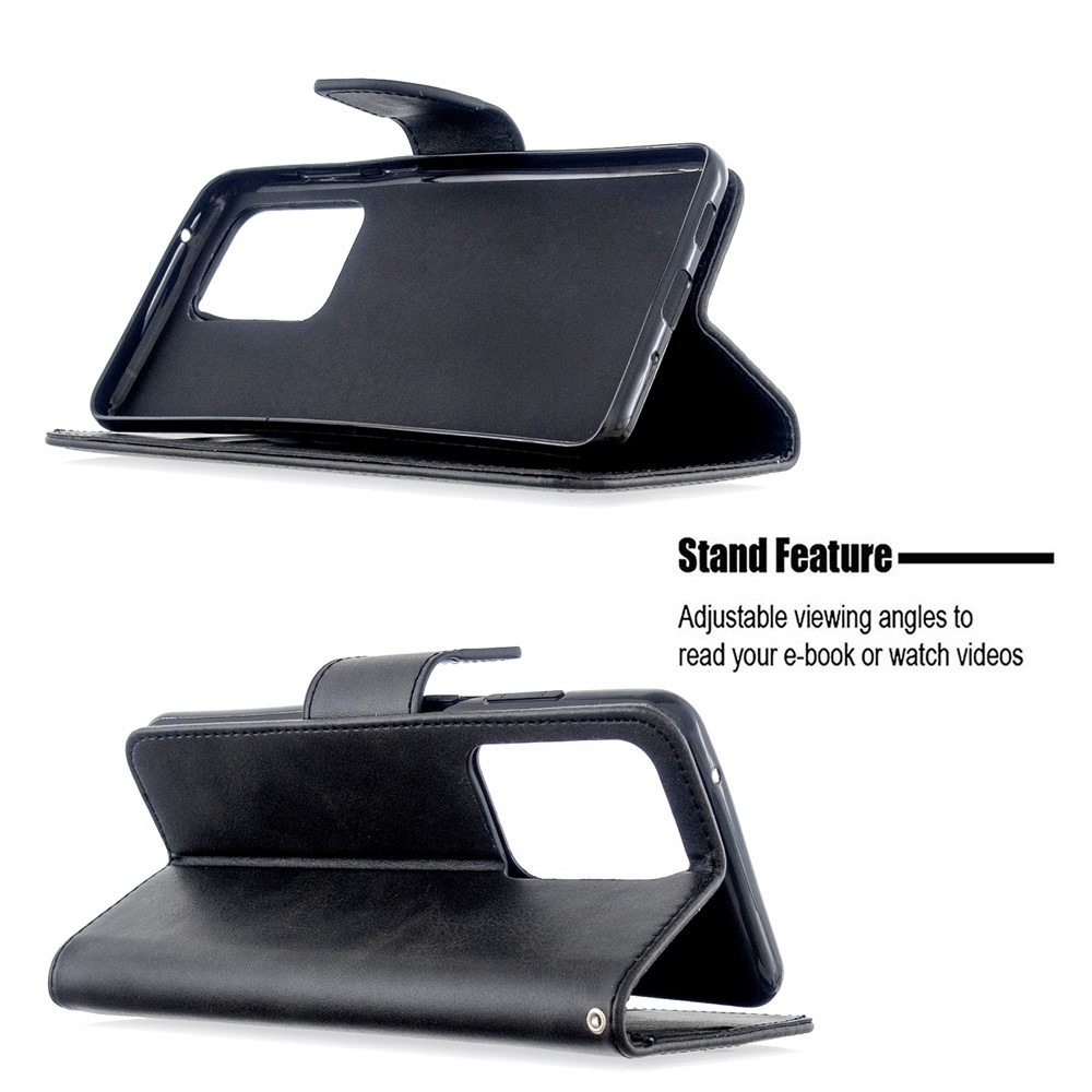 PU Leather Wallet Stand Case Cover for Samsung Galaxy S20 Ultra - Black-2