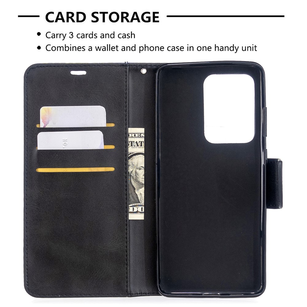 PU Leather Wallet Stand Case Cover for Samsung Galaxy S20 Ultra - Black-3