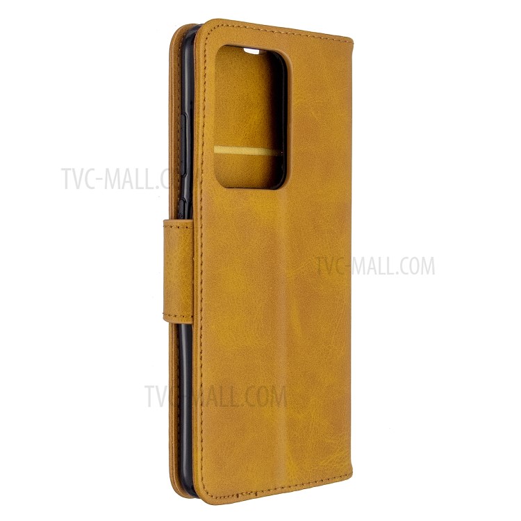 PU Leather Wallet Stand Case Cover for Samsung Galaxy S20 Ultra - Brown-8