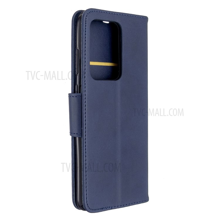 PU Leather Wallet Stand Case Cover for Samsung Galaxy S20 Ultra - Blue-8
