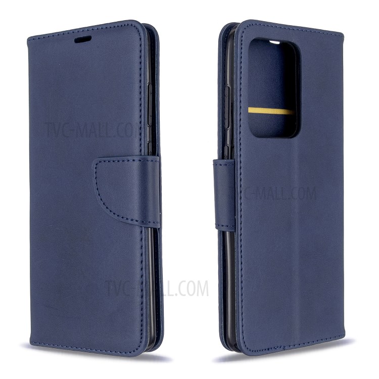 PU Leather Wallet Stand Case Cover for Samsung Galaxy S20 Ultra - Blue-9