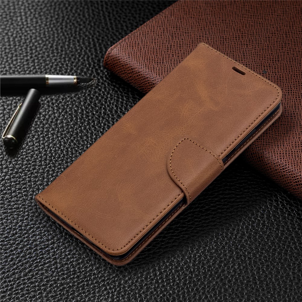 PU Leather Wallet Stand Case Cover for Samsung Galaxy S20 Ultra - Coffee-4