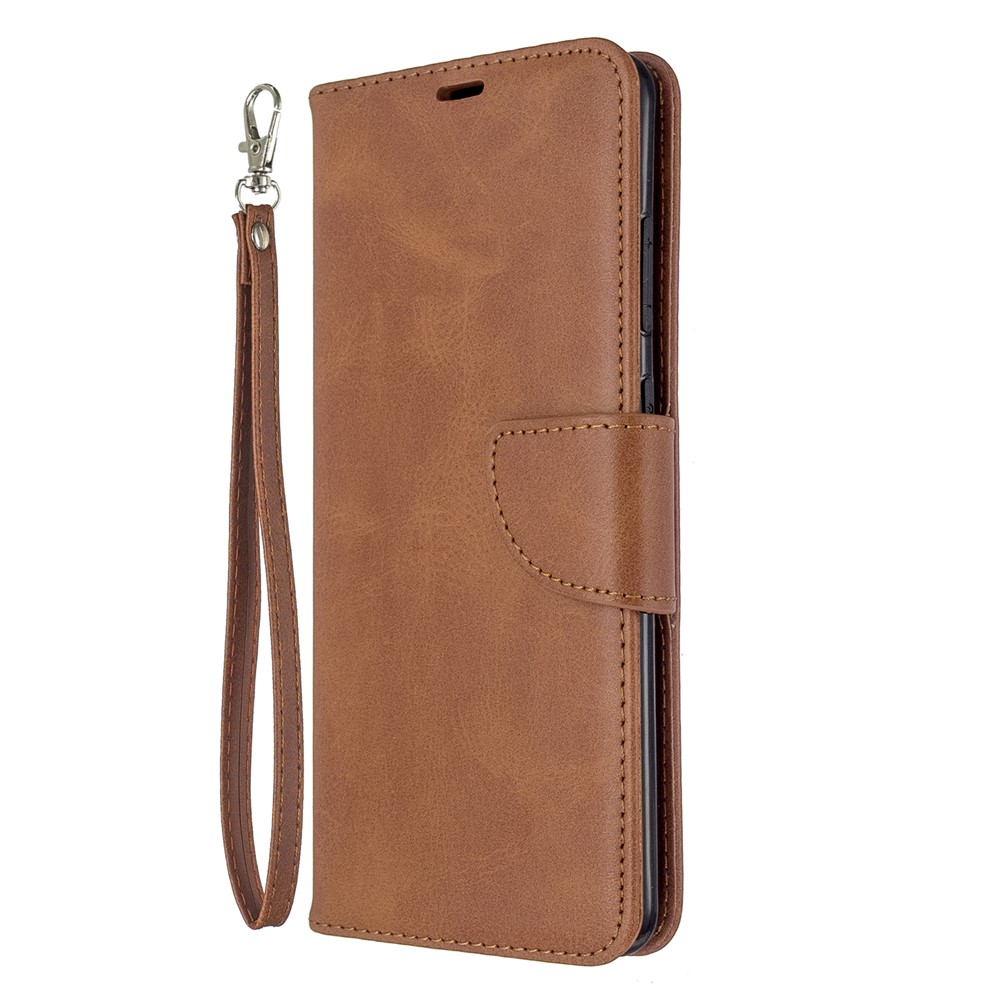 PU Leather Wallet Stand Case Cover for Samsung Galaxy S20 Ultra - Coffee-6