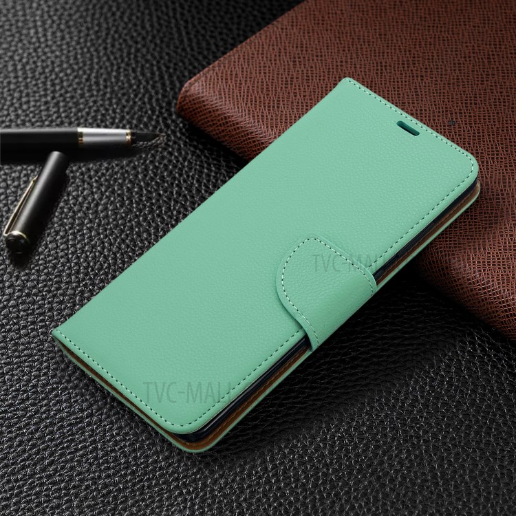 Litchi Skin Leather Wallet Stand Case for Samsung Galaxy S20 Ultra - Green-4