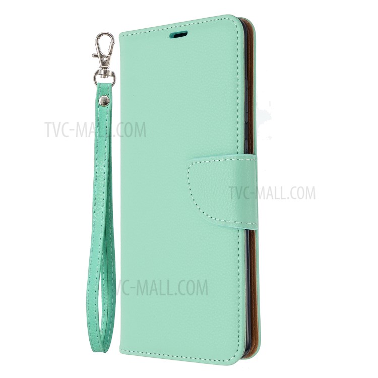 Litchi Skin Leather Wallet Stand Case for Samsung Galaxy S20 Ultra - Green-7