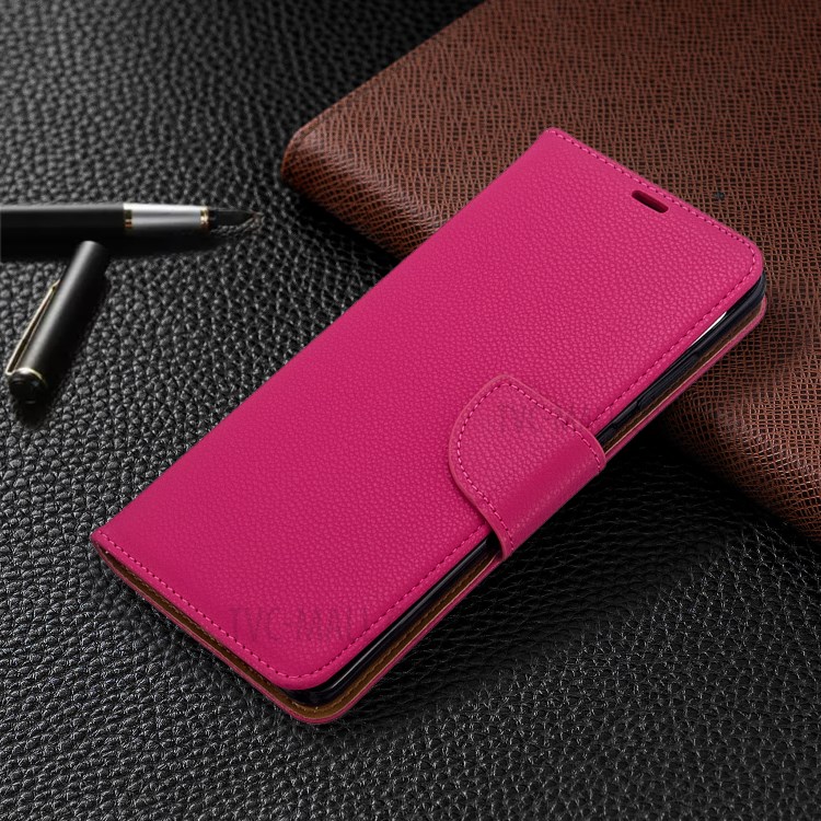 Litchi Skin Leather Wallet Stand Case for Samsung Galaxy S20 Ultra - Rose-4