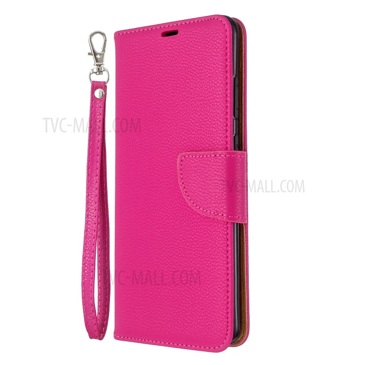 Litchi Skin Leather Wallet Stand Case for Samsung Galaxy S20 Ultra - Rose-7