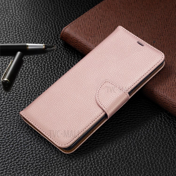Litchi Skin Leather Wallet Stand Case for Samsung Galaxy S20 Ultra - Rose Gold-4