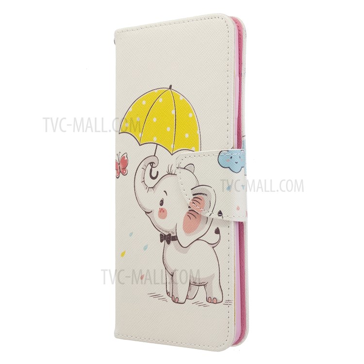 Pattern Printing Wallet Stand Flip Leather Case for Samsung Galaxy S20 Ultra - Elephant-6