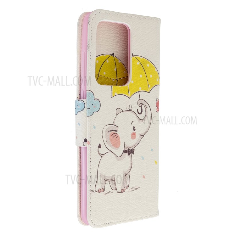 Pattern Printing Wallet Stand Flip Leather Case for Samsung Galaxy S20 Ultra - Elephant-7