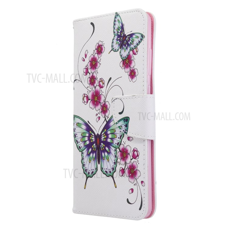 Pattern Printing Wallet Stand Flip Leather Case for Samsung Galaxy S20 Ultra - Flowers and Butterflies-6