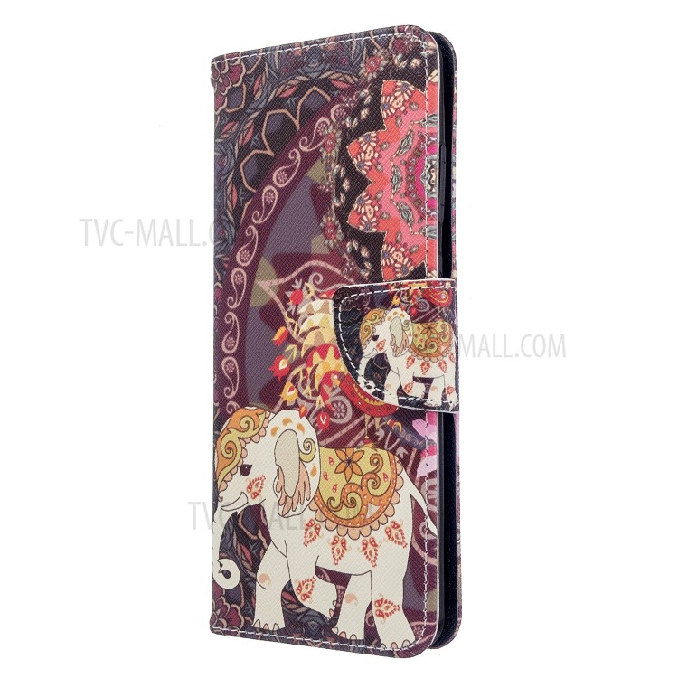 Pattern Printing Wallet Stand Flip Leather Case for Samsung Galaxy S20 Ultra - Malanda and Elephant-6