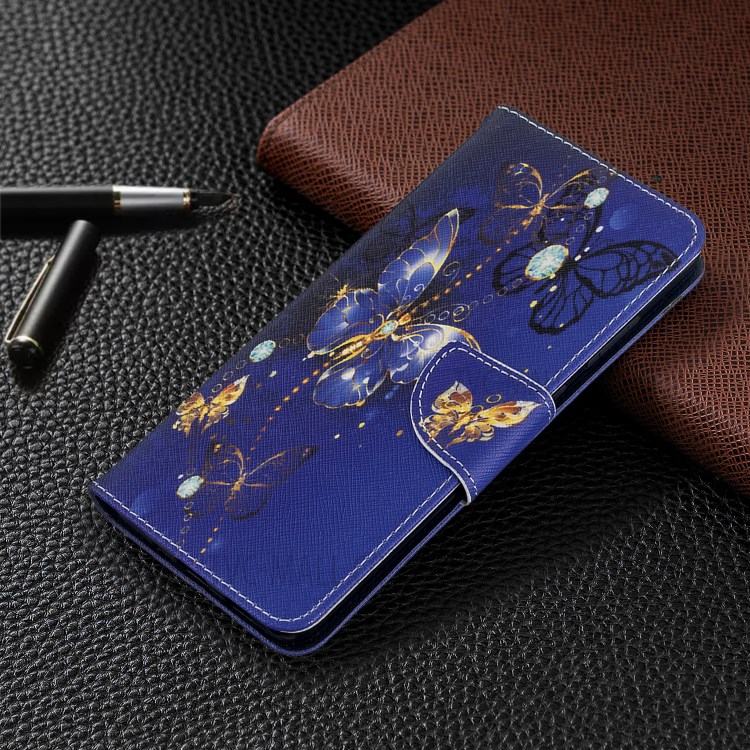 Pattern Printing Wallet Stand Flip Leather Case for Samsung Galaxy S20 Ultra - Crystal Butterflies-4