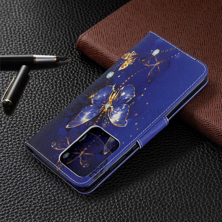 Pattern Printing Wallet Stand Flip Leather Case for Samsung Galaxy S20 Ultra - Crystal Butterflies-5
