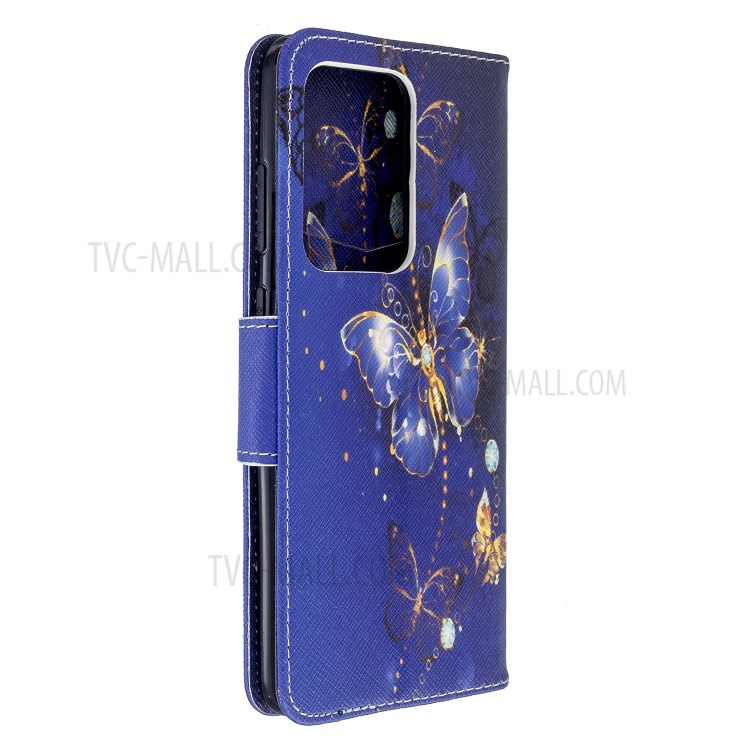 Pattern Printing Wallet Stand Flip Leather Case for Samsung Galaxy S20 Ultra - Crystal Butterflies-7
