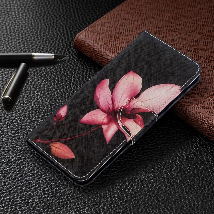 Pattern Printing Wallet Stand Flip Leather Case for Samsung Galaxy S20 Ultra - Red Flowers-4