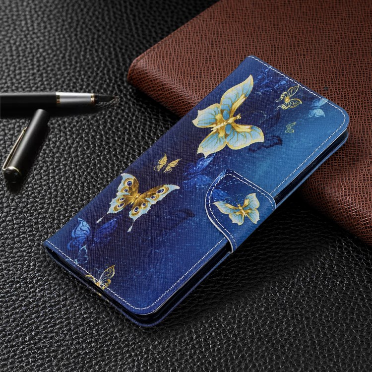 Pattern Printing Wallet Stand Flip Leather Case for Samsung Galaxy S20 Ultra - Metal Butterflies-4