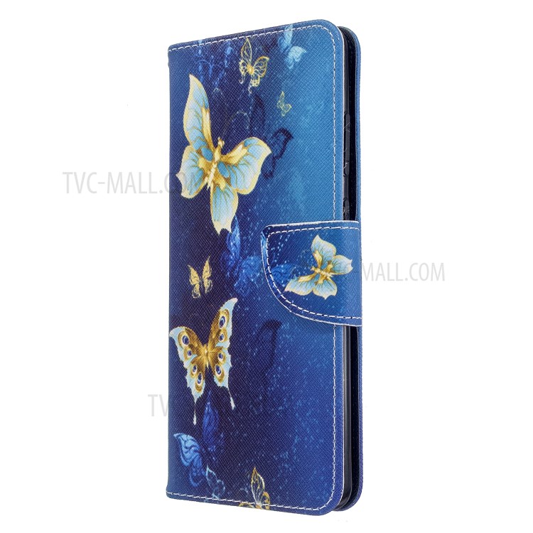 Pattern Printing Wallet Stand Flip Leather Case for Samsung Galaxy S20 Ultra - Metal Butterflies-6