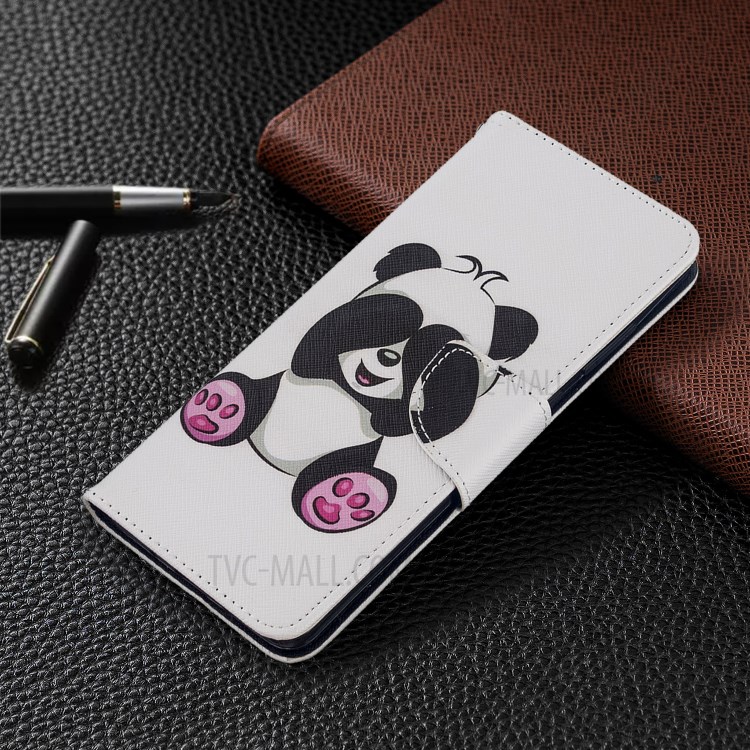 Pattern Printing Wallet Stand Flip Leather Case for Samsung Galaxy S20 Ultra - Baby Panda-4