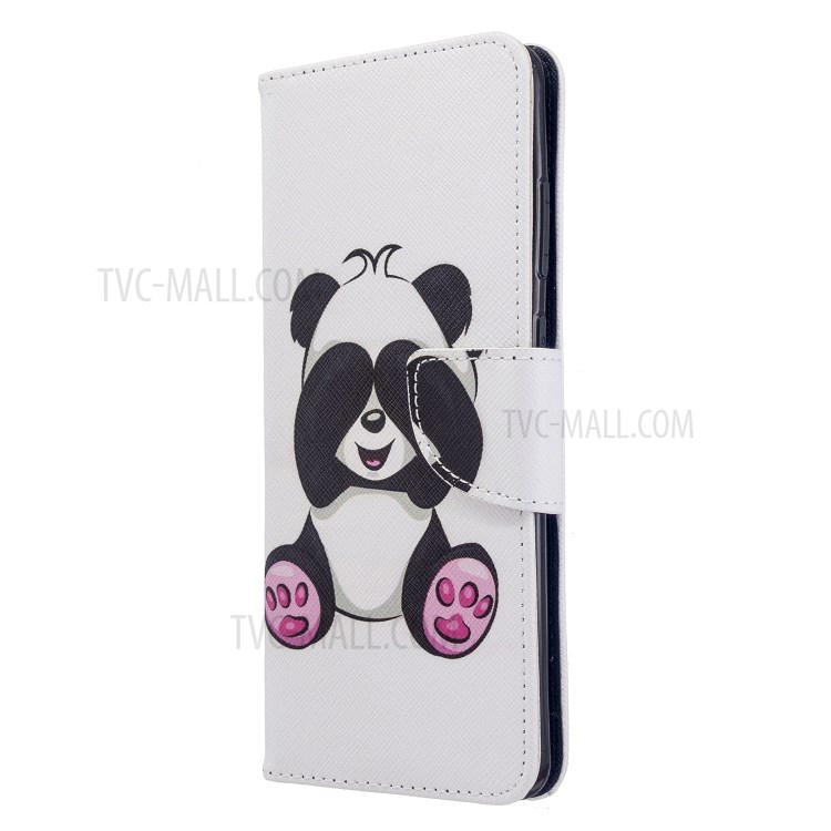 Pattern Printing Wallet Stand Flip Leather Case for Samsung Galaxy S20 Ultra - Baby Panda-6