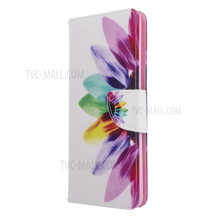 Pattern Printing Leather Wallet Protective Case for Samsung Galaxy S20 Ultra - Colorful Petal-7