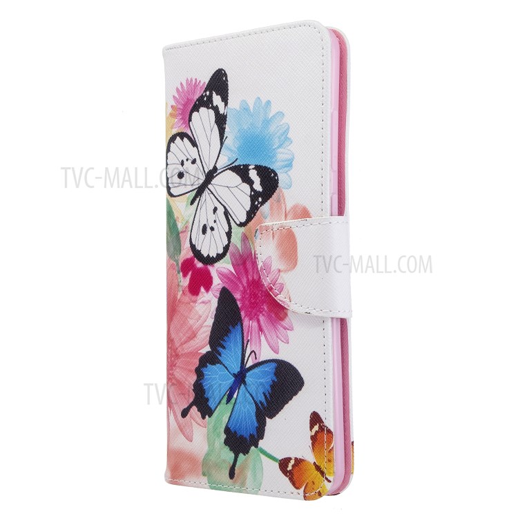 Pattern Printing Leather Wallet Protective Case for Samsung Galaxy S20 Ultra - Butterflies-6
