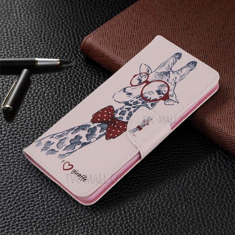 Pattern Printing Leather Wallet Protective Case for Samsung Galaxy S20 Ultra - Giraffe-5