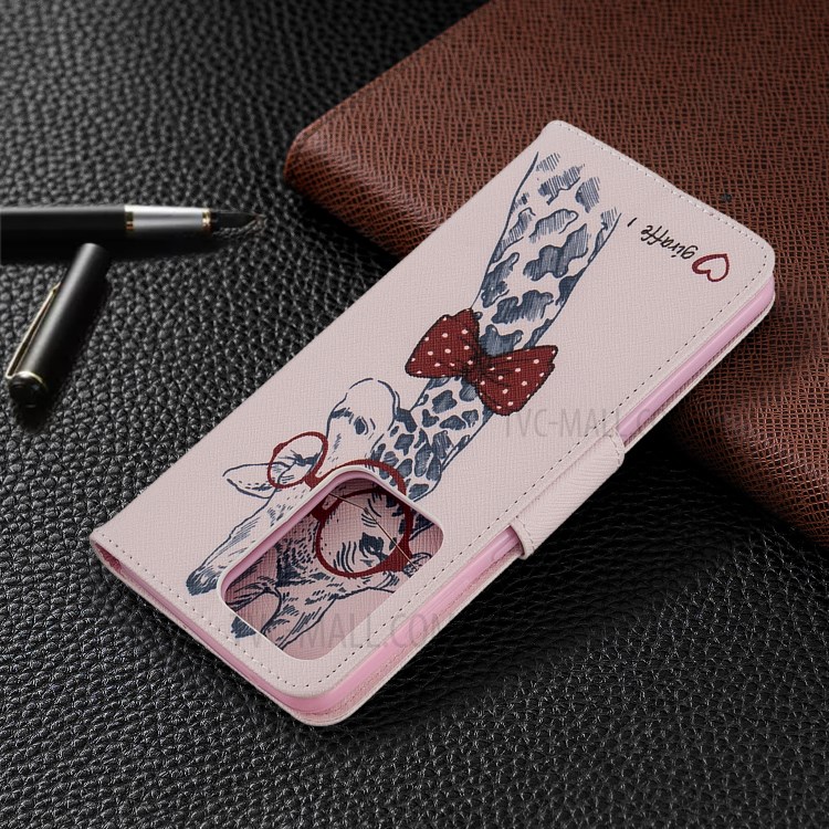 Pattern Printing Leather Wallet Protective Case for Samsung Galaxy S20 Ultra - Giraffe-6