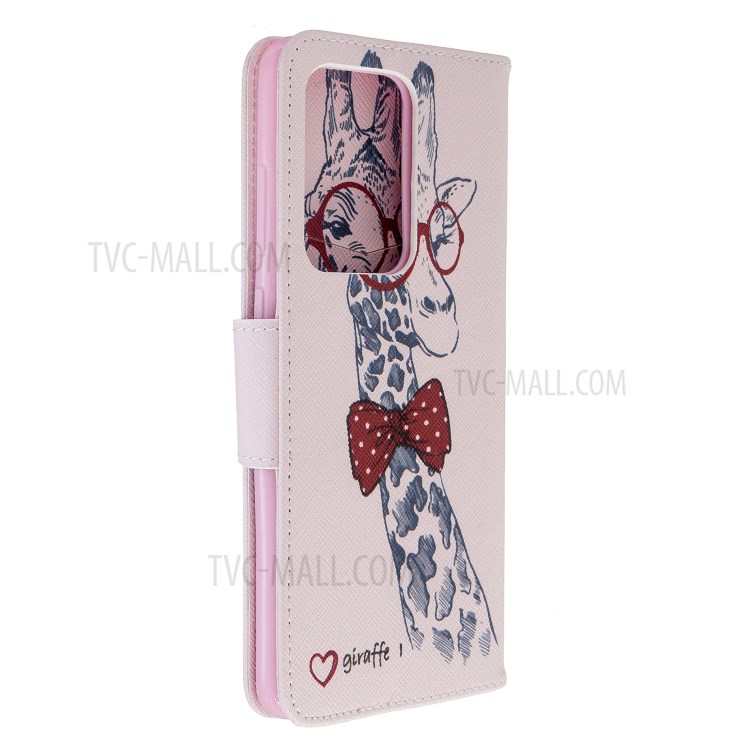 Pattern Printing Leather Wallet Protective Case for Samsung Galaxy S20 Ultra - Giraffe-8