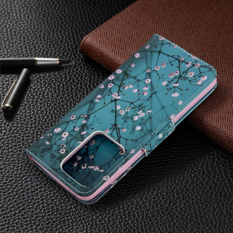 Pattern Printing Leather Wallet Protective Case for Samsung Galaxy S20 Ultra - Flower Branches-5