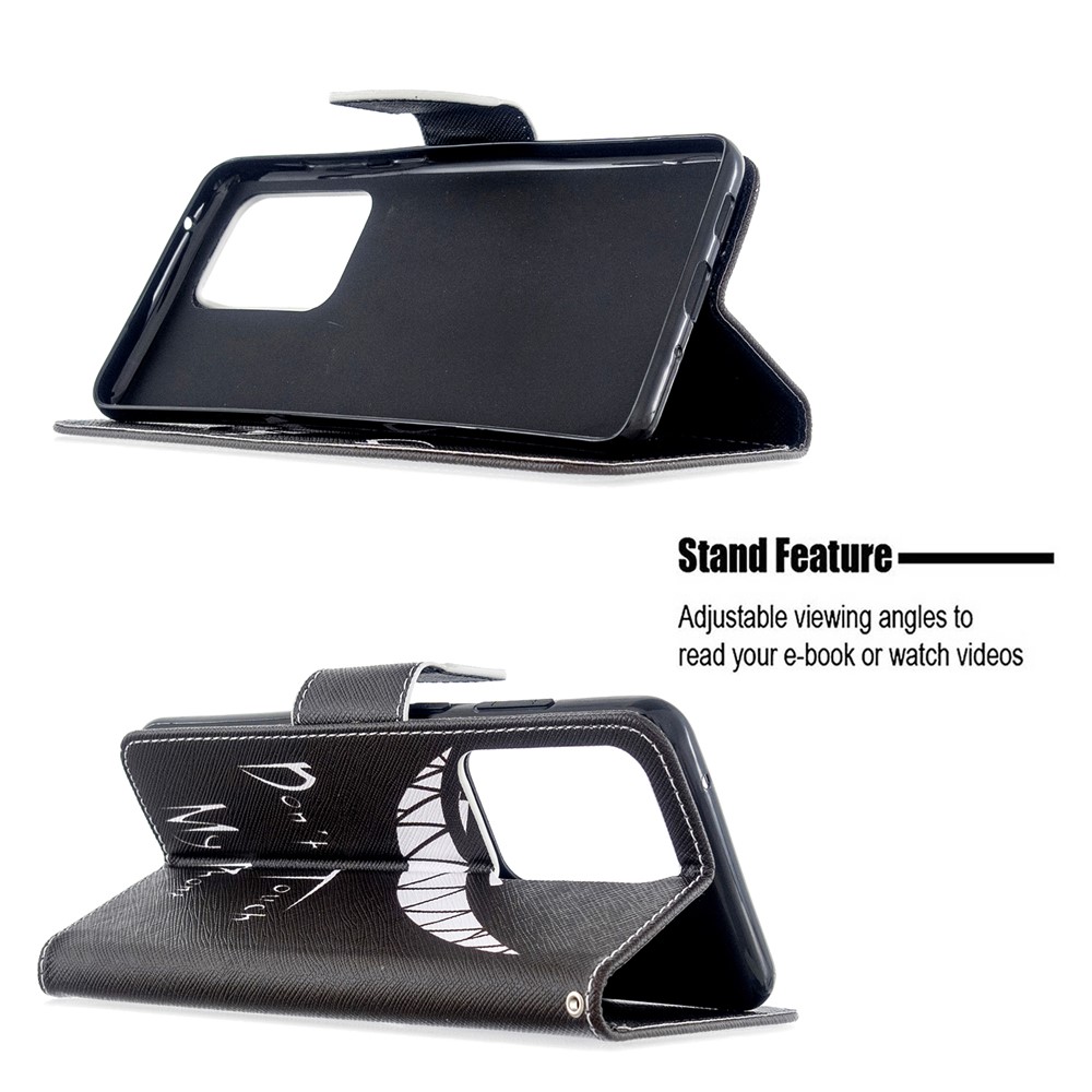 Pattern Printing Leather Wallet Protective Case for Samsung Galaxy S20 Ultra - Don't Touch My Phone-2