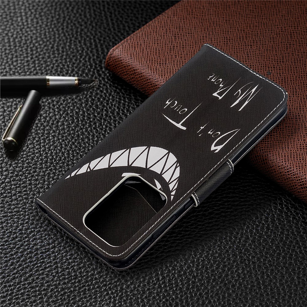 Pattern Printing Leather Wallet Protective Case for Samsung Galaxy S20 Ultra - Don't Touch My Phone-5