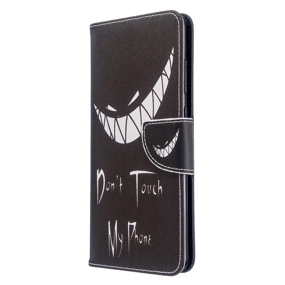 Pattern Printing Leather Wallet Protective Case for Samsung Galaxy S20 Ultra - Don't Touch My Phone-6