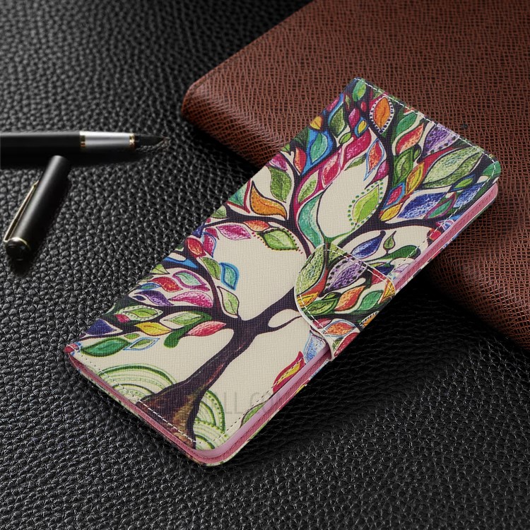 Pattern Printing Leather Wallet Protective Case for Samsung Galaxy S20 Ultra - Life Tree-4