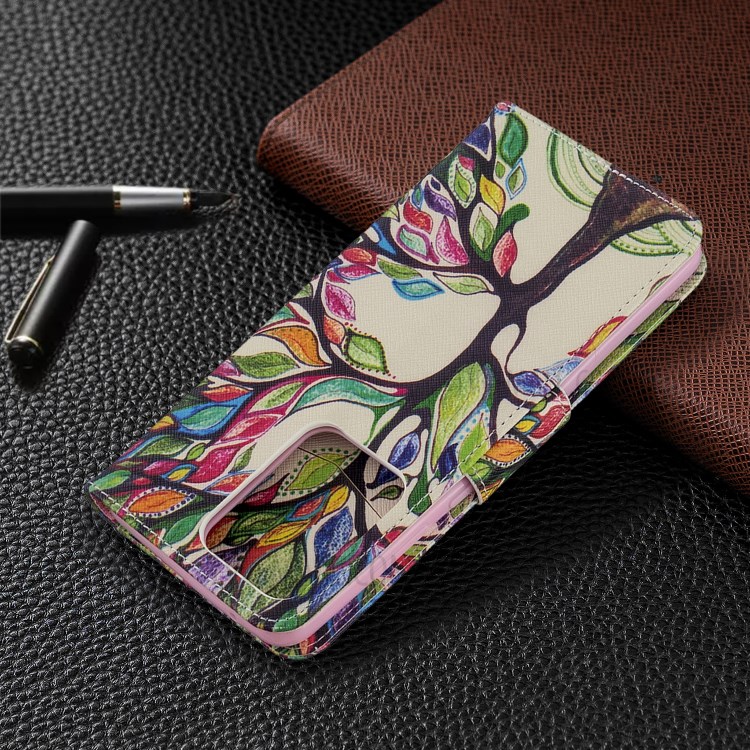Pattern Printing Leather Wallet Protective Case for Samsung Galaxy S20 Ultra - Life Tree-5