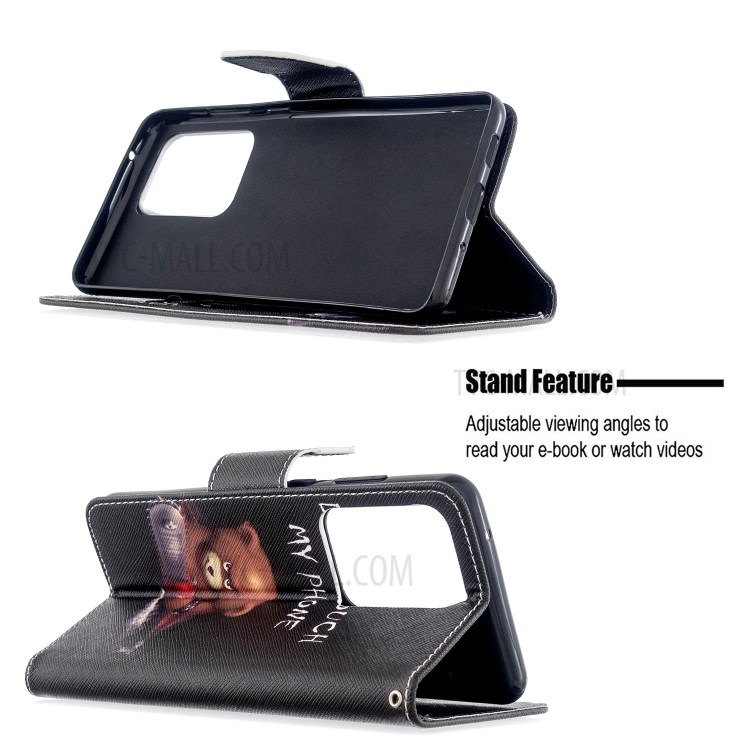 Pattern Printing Leather Wallet Protective Case for Samsung Galaxy S20 Ultra - Cruel Panda-2