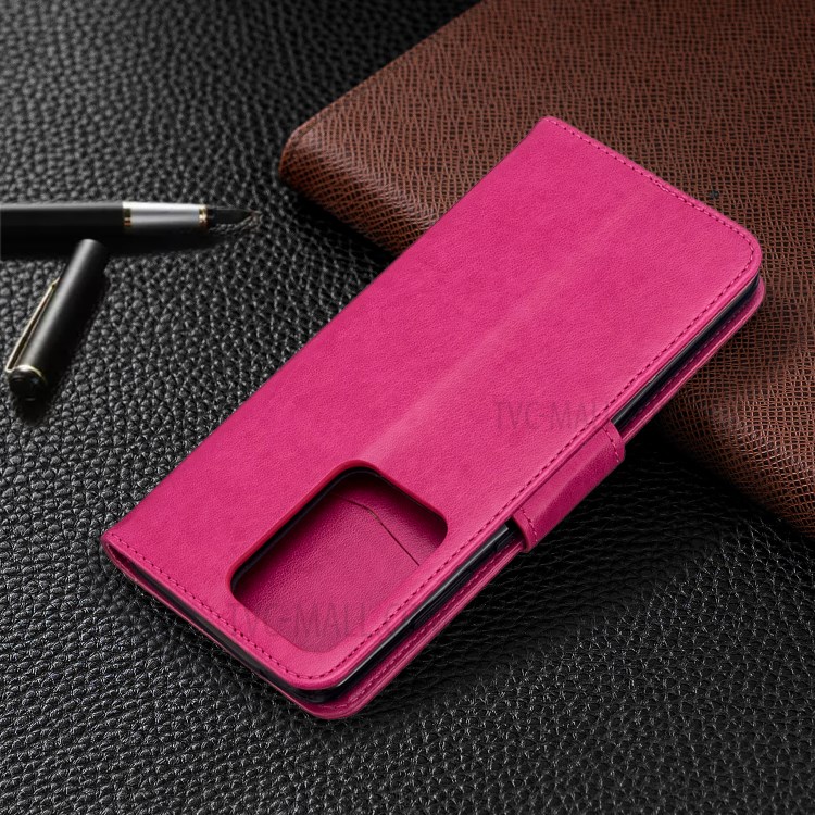 Imprint Butterfly Wallet Leather Stand Case for Samsung Galaxy S20 Ultra - Rose-8