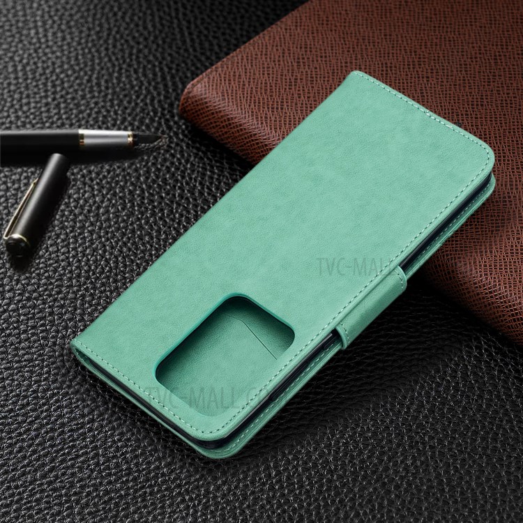 Imprint Butterfly Wallet Leather Stand Case for Samsung Galaxy S20 Ultra - Green-8