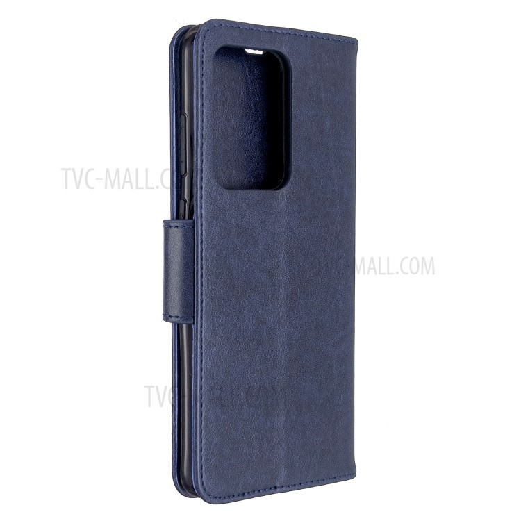 Caso Del Soporte De La Mariposa De Cuero Billetera Impronta Para La Galaxia S20 De Ultra / S11 Plus - Azul-3