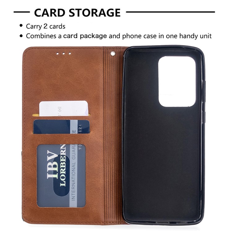 Geometric Surface Leather Phone Case for Samsung Galaxy S20 Ultra - Coffee-4