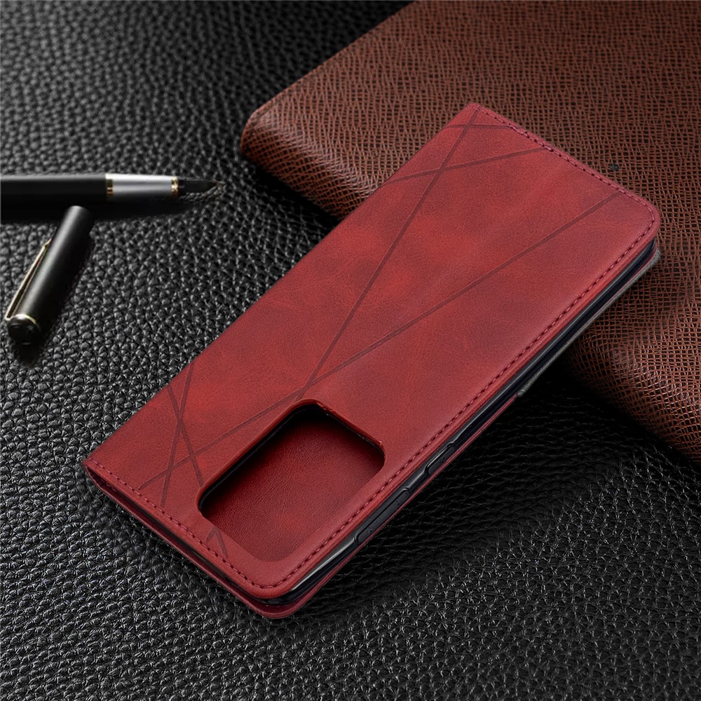 Geometric Surface Leather Phone Case for Samsung Galaxy S20 Ultra - Red-6