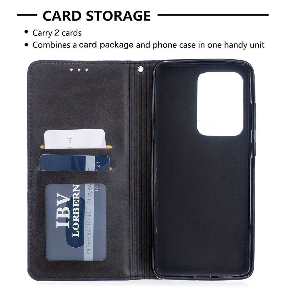 Geometrische Oberfläche Leder-Telefonkasten Für Samsung-Galaxie S20 Ultra / S11 Plus - Schwarz-4