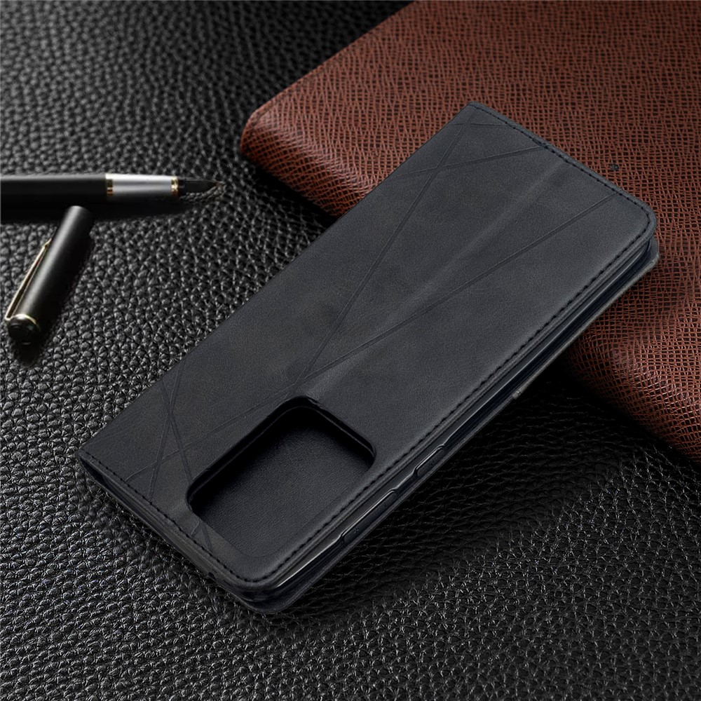 Geometrische Oberfläche Leder-Telefonkasten Für Samsung-Galaxie S20 Ultra / S11 Plus - Schwarz-6
