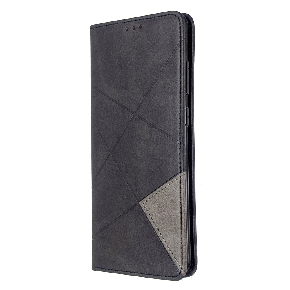 Geometrische Oberfläche Leder-Telefonkasten Für Samsung-Galaxie S20 Ultra / S11 Plus - Schwarz-7
