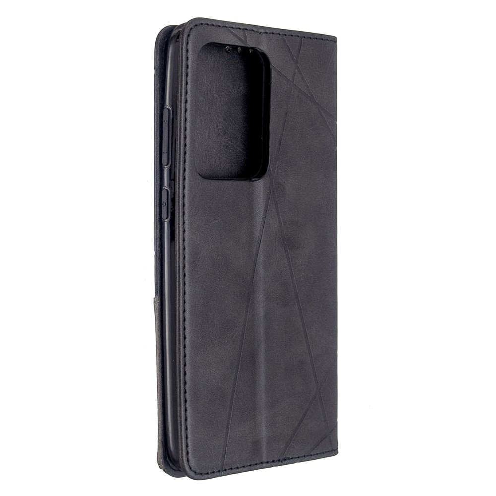 Geometrische Oberfläche Leder-Telefonkasten Für Samsung-Galaxie S20 Ultra / S11 Plus - Schwarz-8