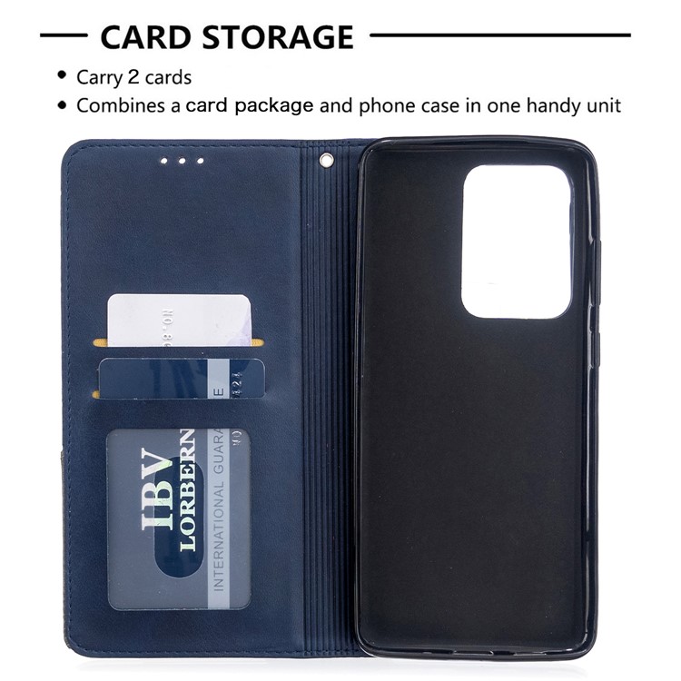Geometric Surface Leather Phone Case for Samsung Galaxy S20 Ultra - Blue-4