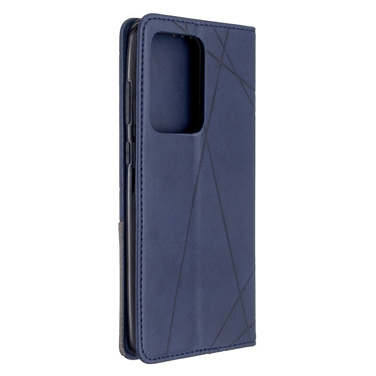 Geometric Surface Leather Phone Case for Samsung Galaxy S20 Ultra - Blue-7
